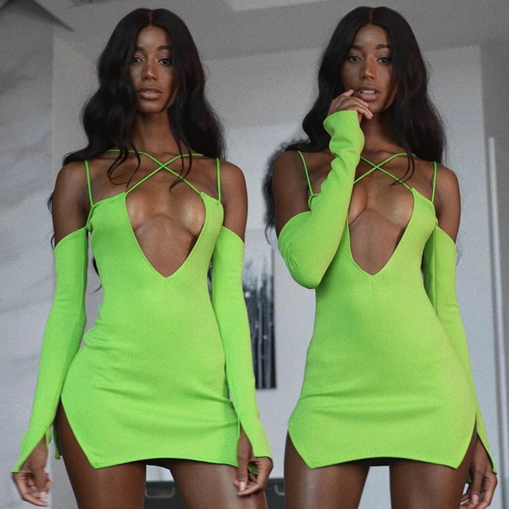 Hmn Alns Neon Green Dress Size M